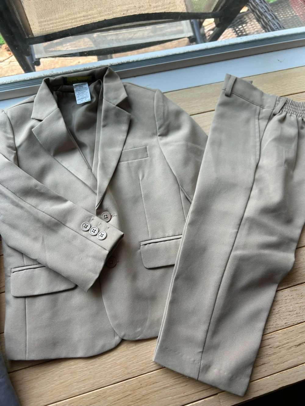 RAFAEL tan boys suit and vest set 3T